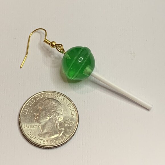 Lollipop Earring, Sucker Earring, Funny Food Earring, Gift Idea, Candy Earring - Picture 4 of 6